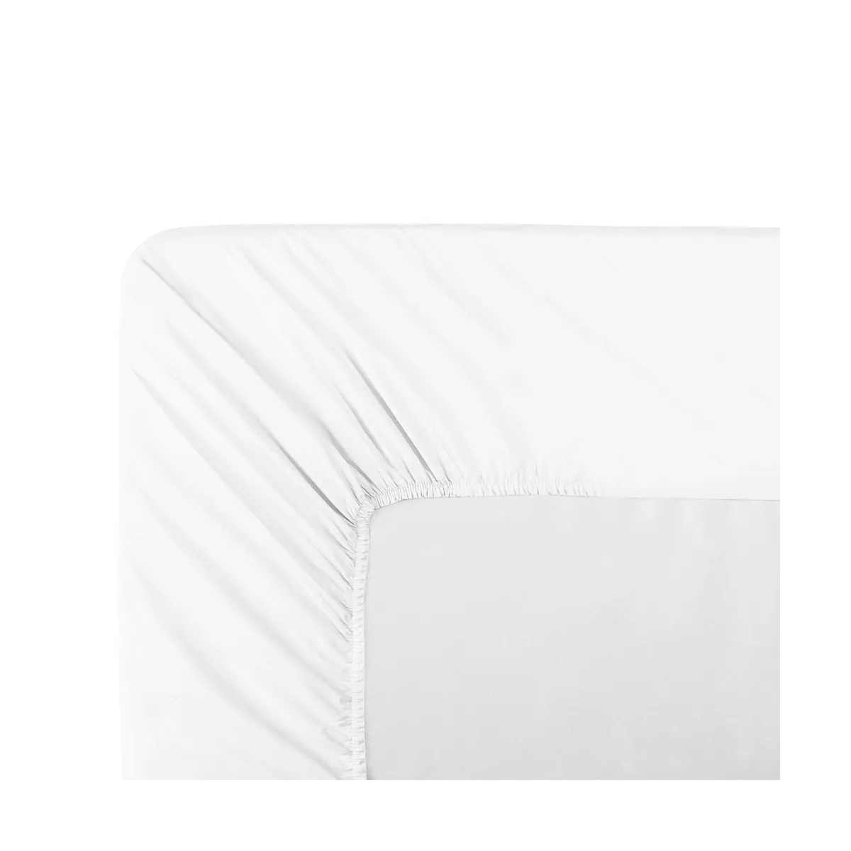 Drap housse duo b40 percale de coton uni blanc La percale francaise neige