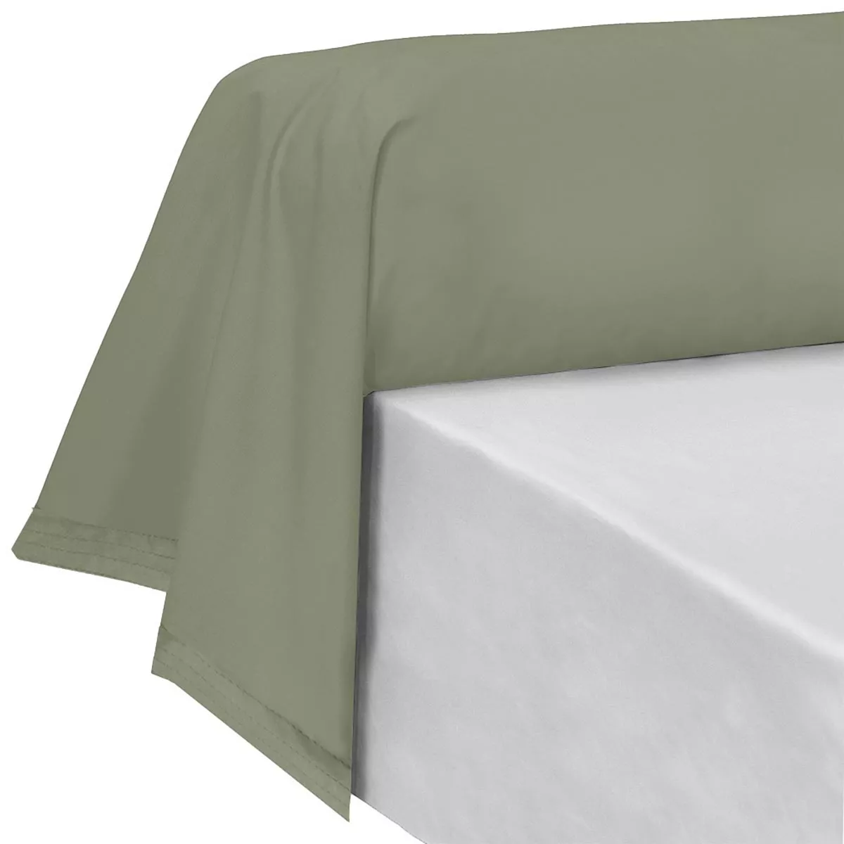 Schlummerrolle baumwollperkal uni grün La percale francaise verde