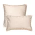Taie d'oreiller satin de coton motif jacquard beige Adagio lin