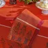 Serviette pur coton motif jacquard rouge Casse noisettes rouge festif