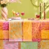 Table runner 100% cotton 220 gsm jacquard pattern green pink Mille sources berlingot