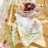 Serviette halbleinen vorgewaschen 150 g/m² bedruckt rosa grün Rosee du matin printemps