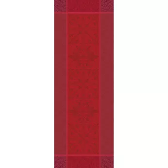 Table runner 100% cotton stain repellent jacquard pattern burgundy Cassandre grenat