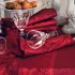 Serviette reine baumwolle jacquard-muster winrot Cassandre grenat
