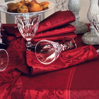Napkin 100% cotton jacquard pattern burgundy Cassandre grenat