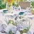 Napkin linen & cotton printed multicolor Jardin de bretagne bleu
