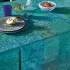 Table runner 100% cotton jacquard pattern green Mille rameaux emeraude