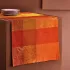 Chemin de table pur coton motif jacquard orange rouge Mille senteurs epices