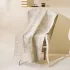 Table runner 100% cotton jacquard pattern beige Mille ginkos naturel