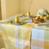 Chemin de table pur coton motif jacquard jaune vert Mille lieues aube