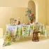 Serviette halbleinen vorgewaschen 150 g/m² bedruckt rosa gelb grün Souffle fleuri printemps