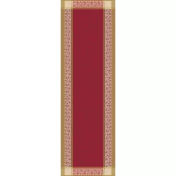 Table runner 100% cotton stain repellent jacquard pattern red Alexandria rubis
