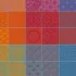 Serviette reine baumwolle jacquard-muster orange violett Mille hana floralies