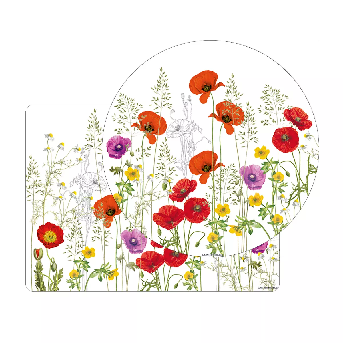 Set vinyle 860 g/m² imprimé violet rouge Les coquelicots violet