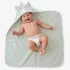 Cape de bain enfant pur coton 420 g/m² brodé vert Petit hippo vert d'eau