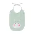 Bavoir enfant pur coton 420 g/m² brodé vert Petit hippo vert d'eau