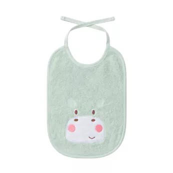 Lätzchen kinder reine baumwolle 420 g/m² bestickt grün Petit hippo vert d'eau