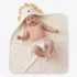 Kapuzentuch kinder reine baumwolle 420 g/m² bestickt gelb beige Petit lion angora