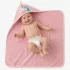 Hooded towel children 100% cotton 420 gsm embroidered pink Petite licorne rose