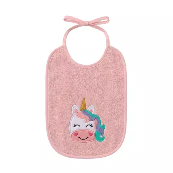 Lätzchen kinder reine baumwolle 420 g/m² bestickt rosa Petite licorne rose