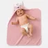 Kapuzentuch kinder reine baumwolle 420 g/m² bestickt rosa Petite renarde rose