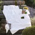 Table linen set 100% cotton prewashed jacquard pattern white orange Rimini terracotta