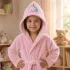 Peignoir enfant kinder reine baumwolle 420 g/m² bestickt rosa Petite licorne rose