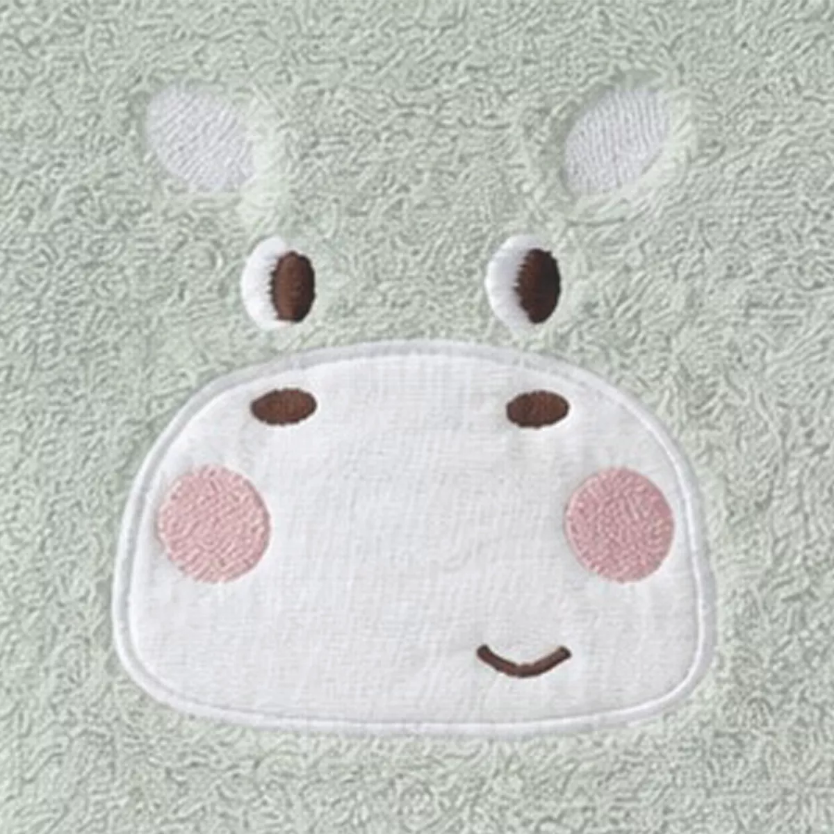 Muster kinder reine baumwolle bestickt grün Petit hippo vert d'eau