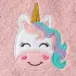 Modèle enfant pur coton brodé rose Petite licorne rose