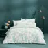 Parure de lit percale de coton imprimé bleu Poesie aqua