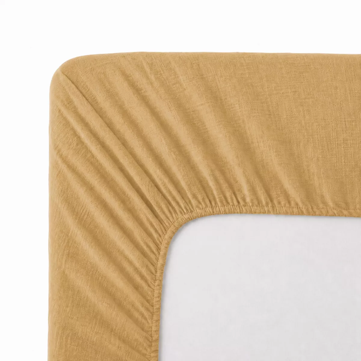 30cm cup fitted sheet cotton gauze prewashed plain brown Malia houblon