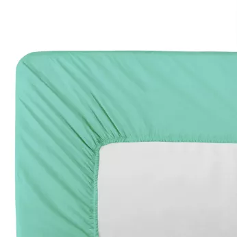 Drap housse b30 percale de coton uni bleu La percale bleu aqua