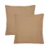 Lot de 2 taies percale de coton uni marron La percale caramel