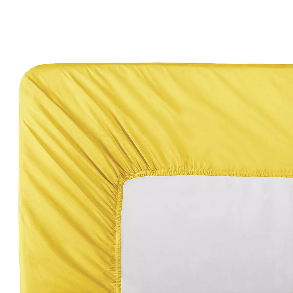 Drap housse b40 percale de coton uni jaune La percale mimosa