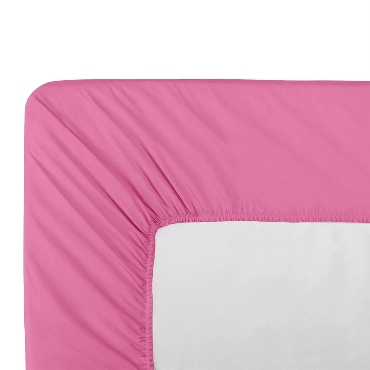 30cm cup fitted sheet cotton percale plain pink La percale rose bonbon