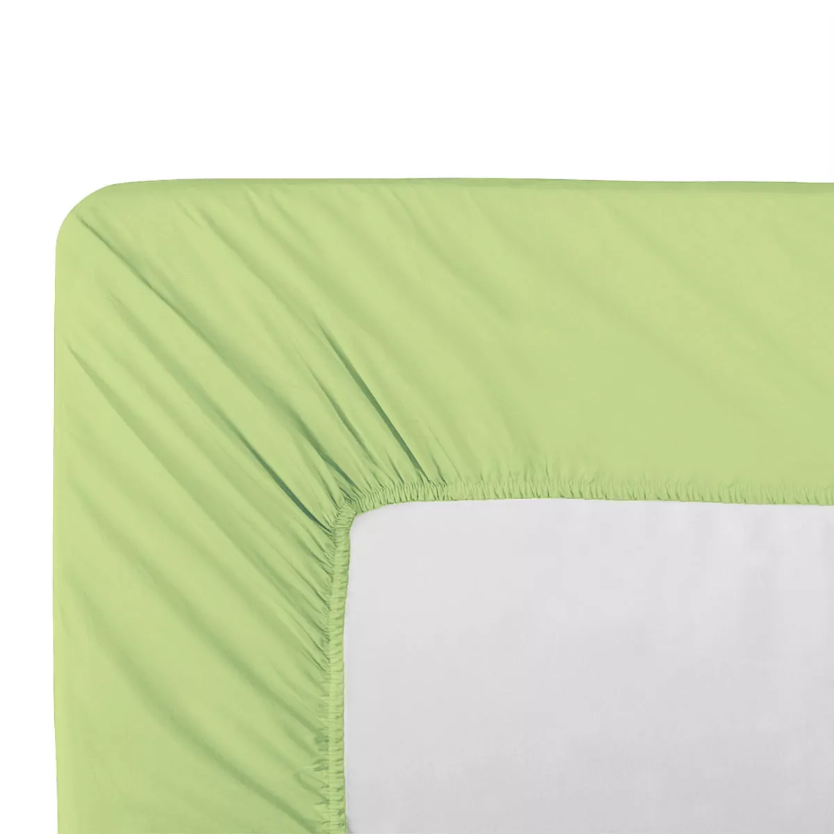 30cm cup fitted sheet cotton percale plain green La percale vert amande