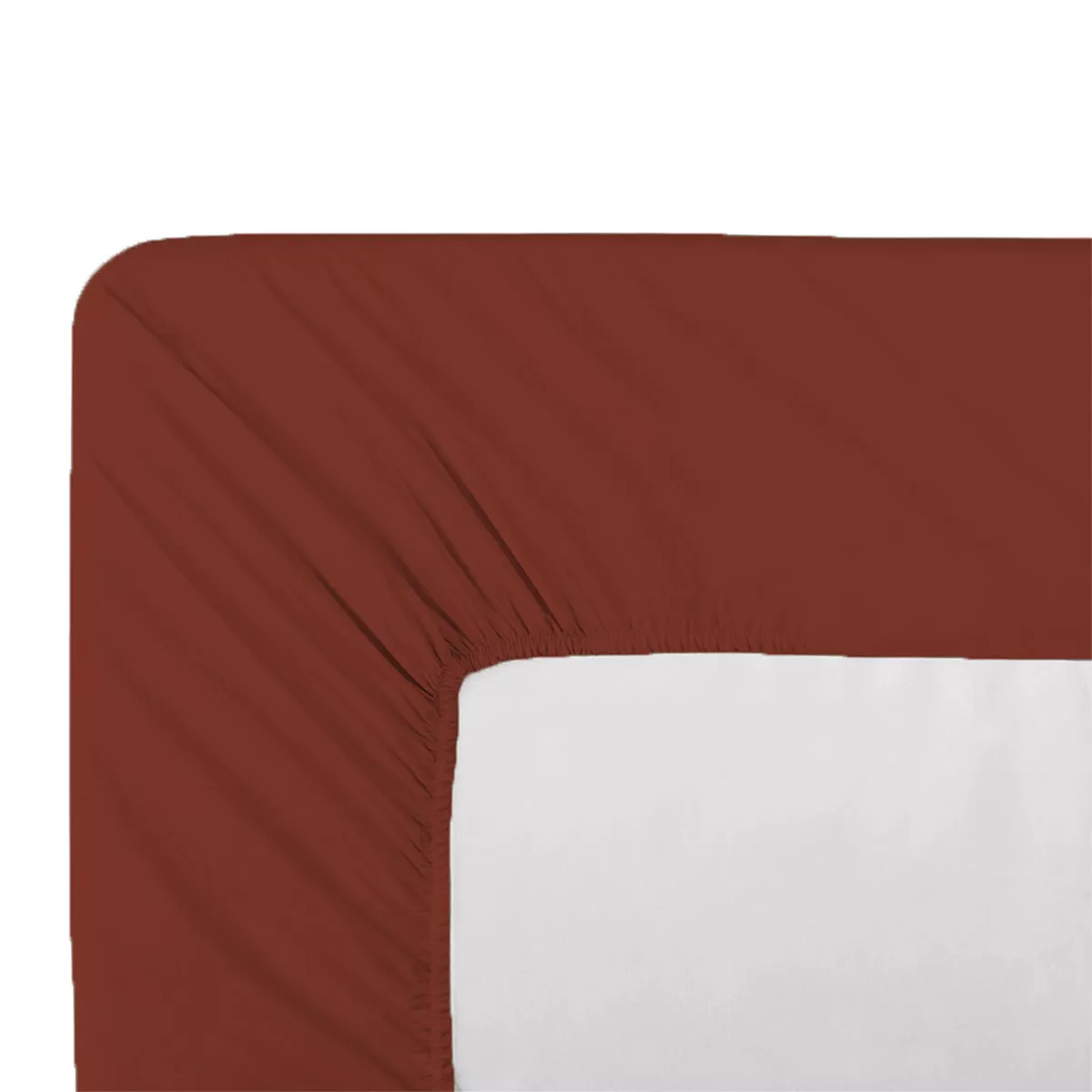 Drap housse b30 percale de coton uni rouge La percale francaise grenat