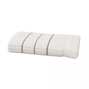 Serviette eponge pur coton 580 g/m² tissé teint rayé violet Farniente violine