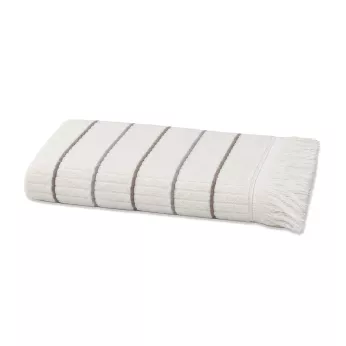 Shower towel 100% cotton 580 gsm tissé teint rayé purple Farniente violine