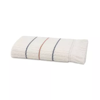 Bath towel 100% cotton 580 gsm tissé teint rayé navy blue burgundy Farniente tangerine