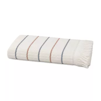 Duchtuch reine baumwolle 580 g/m² tissé teint rayé winrot navy blau Farniente tangerine