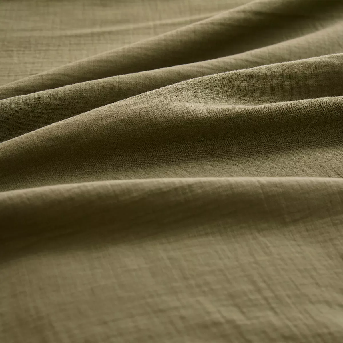 30cm cup fitted sheet cotton gauze prewashed plain green Malia kaki