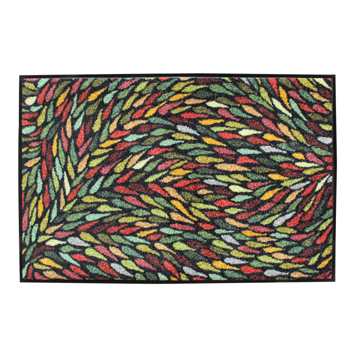 Decor mat caoutchouc & nylon printed multicolor Gouttes multicolore