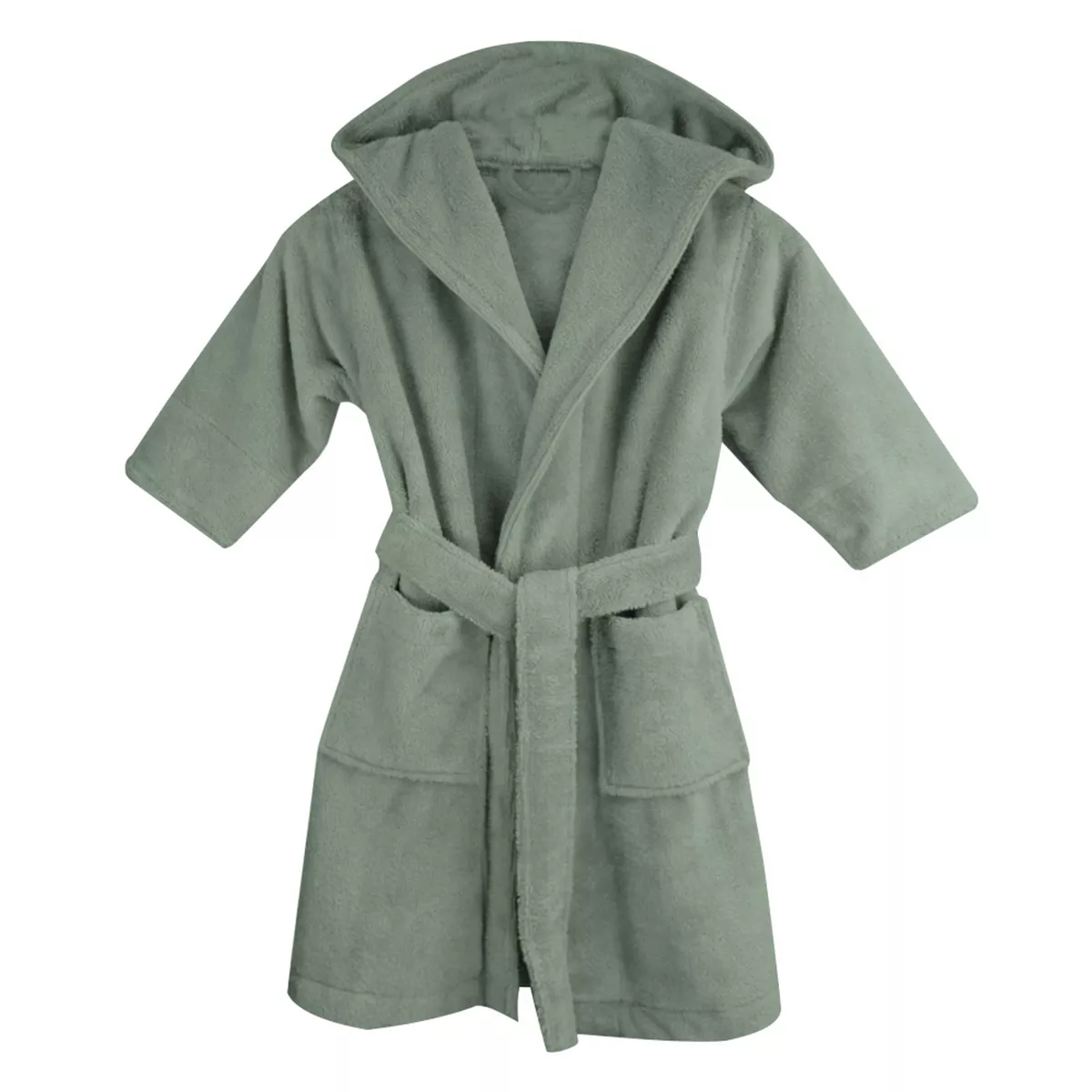 Peignoir enfant kinder baumwollmischung 300 g/m² uni grün Teddy kaki