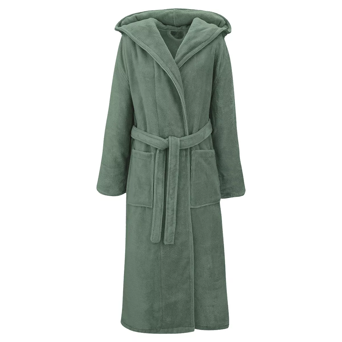 Bademantel baumwollmischung 300 g/m² uni grün Teddy kaki