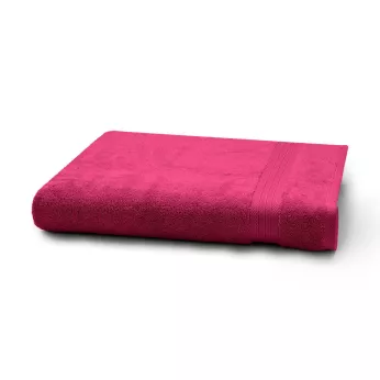 Drap de bain pur coton 550 g/m² uni rose Elea fuchsia