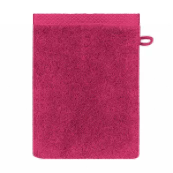 Wash mitt 100% cotton 550 gsm plain pink Elea fuchsia