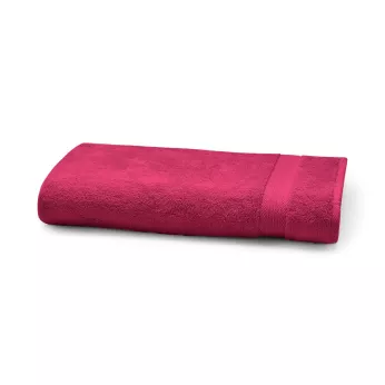 Serviette eponge pur coton 550 g/m² uni rose Elea fuchsia