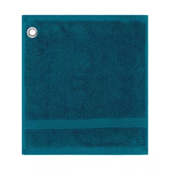 Waschlappen mit Ösen reine baumwolle 550 g/m² uni blau Elea canard
