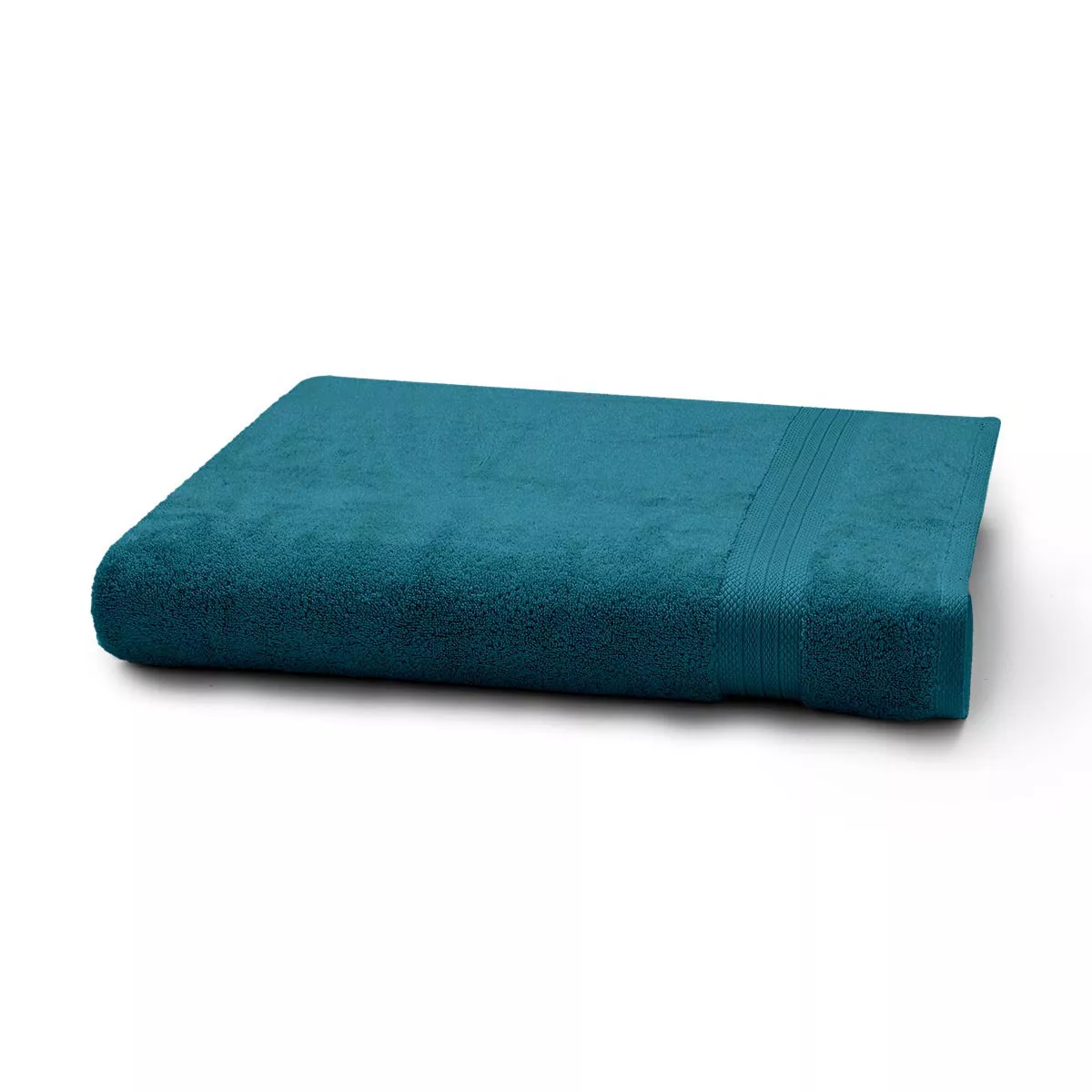 Drap de bain pur coton 550 g/m² uni bleu Elea canard